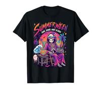 summerween Sun Sand and Scare Skeleton Halloween T-Shirt