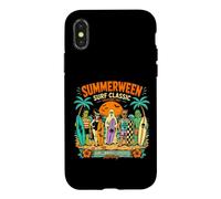Summerween Surf Classic Retro Halloween Beach Monsters Case for iPhone X/XS