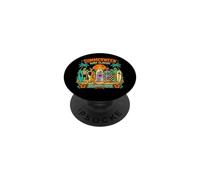 Summerween Surf Classic Retro Halloween Beach Monsters PopSockets Adhesive PopGrip