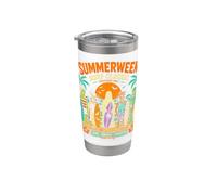 Summerween Surf Classic Retro Halloween Beach Monsters Stainless Steel Insulated Tumbler