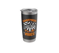 Summerween Vibes Skeleton Float Summer Halloween Stainless Steel Insulated Tumbler