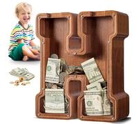 SummiDate Extra Large Wooden Letter Money Box for Kids, Personalised Piggy Bank for Boys Girls Toddler, Alphabet H Money Banks| Coin Bank Birthday Gift for Kids|Children's Gift(12"- Initial-H)