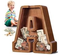 SummiDate Extra Large Wooden Letter Money Box for Kids, Personalised Piggy Bank for Boys Girls Toddler, Alphabet A Money Banks| Coin Bank Birthday Gift for Kids|Children's Gift(12"- Initial-A)