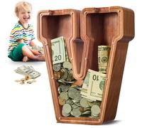 SummiDate Extra Large Wooden Letter Money Box for Kids, Personalised Piggy Bank for Boys Girls Toddler, Alphabet V Money Banks| Coin Bank Birthday Gift for Kids|Children's Gift(12"- Initial-V)