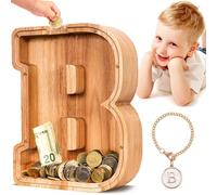 Summidate Wooden Letter Piggy Bank Personalised Money Box Kids Alphabet B