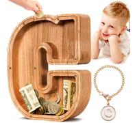 Summidate Wooden Letter Piggy Bank Personalised Money Box Kids Alphabet C