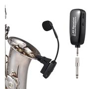 summina 2.4G Saxophone Wireless Microphone Receiver Set Noise Reduction Intelligent Noise Reduction Pickup Microphone Plug and Play Portable Handheld Mic for Sax Cello Clarinets Trumpets Horns
