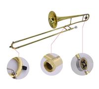 summina Bb Tenor Trombone Brass B Flat Wind Instrument with Cupronickel Mouthpiece Cleaning Stick Gloves Hardshell Case for Student Beginner Teacher (golden)