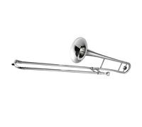 summina Bb Tenor Trombone Brass B Flat Wind Instrument with Cupronickel Mouthpiece Cleaning Stick Gloves Hardshell Case for Student Beginner Teacher (silver1)
