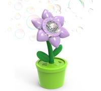 summina Bubble Machine Sunflower Shaped with Sound Lamp Vertical Bubble Maker for Birthday Outdoor Wedding Christmas Party Rechargeable Automatic (Purple)