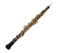 summina Professional Oboe C Key Semi-Automatic Style Pure Gold Plated Keys Wind Instrument with Oboe Reeds Gloves Leather Case Carrying Bag Cloth