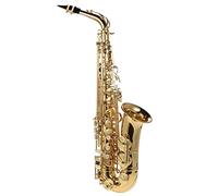 summina Saxophone, E Flat, 802 Key Type, Brass, Gold, High Grade Leather Pads, Engraved Pattern, With Case, Cleaning Brush, Cloth, Gloves, Strap