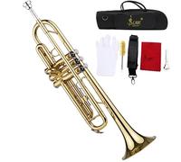 summina Trumpet Bb B Flat Brass Exquisite with Mouthpiece Gloves for Standard Student Beginner and Teacher