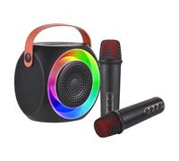 summina Wireless Microphone and Speaker Set Karaoke Machine with 2 Microphone LED Color Light Handheld Mic Karaoke Speaker for Birthday Party Desktop Outdoor Home KTV Set