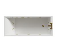 Summit 12 Jet Brushed Brass V-Tec Single Ended Whirlpool Bath | White | Acrylic | 1700mm x 700mm