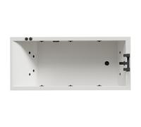 Summit 12 Jet Matt Black V-Tec Single Ended Whirlpool Bath | White | Acrylic | 1700mm x 750mm