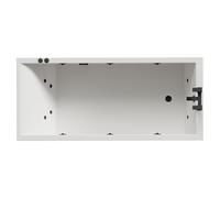 Summit 12 Jet Matt Black V-Tec Single Ended Whirlpool Bath | White | Acrylic | 1800mm x 800mm