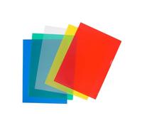 Summit A4 Plastic Wallets, Pack of 50 Strong Cut Flush Folders, Coloured Presentation Covers for School & Office Filing