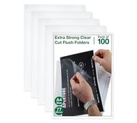 SUMMIT A4 Plastic Wallets, Strong Cut Flush Folders, Presentation Covers, Pack of 100