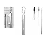 Summit BandCo Extending Stainless Steel Straw in Carry Case: Silver Co