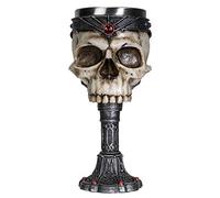 SUMMIT COLLECTION Crowned Gothic Ossuary Skull Wine Goblet Removable Stainless Steel Insert Stemware Sacrificial Ceremonial Skull Wine Chalice Goblet 7 Fl Oz Drinkware Halloween Decor