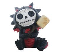 SUMMIT COLLECTION Furrybones Black Scorchie Skeleton in Dragon Costume with Marshmallow Figurine