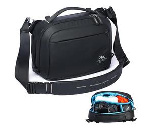 Summit Creative Tenzing Sling Camera Bag 4L,waterproof Crossbody Camera Shoulder Bag for Photographers,Compatible for Gopro、Insta360 Flow、DJI mini 3pro、Sony a6400 etc Compact Camera(Black)
