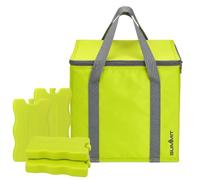 Summit Insulated Cooler Bag & Reusable Ice Blocks - 12.5L Thermal Lunch & Picnic Bag with 2 x 200ml Twin Pack Cooler Blocks | Keeps Food & Drinks Cooler for Longer | For Camping, BBQs, Beach, Travel