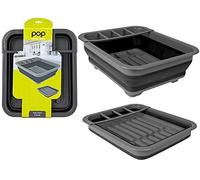 Summit Pop! Black/Grey Collapsible Dish Rack Drainer with Draining System