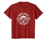 Summit Squad Mount Everest Tibet Nepal T-Shirt, Youth, Cranberry Red, Large