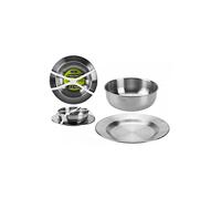 Summit Stainless Steel 2-Piece Plate & Bowl Set - Mess-Kit for Camping, Outdoor Hiking Kitchen