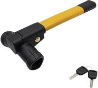 Summit SUM-902 Steering Wheel Lock with T-Bar Design, Car Anti-Theft Device, High Visibility, Heavy Duty, Universal Fit, Adjustable Length, Yellow, 2 Keys
