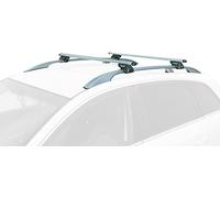Summit SUP-915 Premium Railing Roof Bar for Cars with Raised Running Rails, Aluminium, Set of 2, Silver