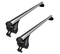 Summit SUP-965 Premium Integrated Railing Bar for Cars with Running Rails, Aluminium, Set of 2, Silver