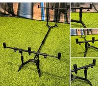 Summit x Lidsters Carp Fishing Rod Pod Mini Points Black 3 Rods Black Screw