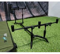 Summit x Lidsters Carp Fishing Rod Pod Mini Points Black 3 Rods Green Screw