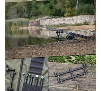 Summit x Lidsters Carp Fishing Rod Pod UK Made Aluminium Green Adjustable 3 Rods