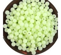 SUMMITDRAGON 100Pcs Luminously Fishing Beads Fish Line Beads Round Space Bean Hard Fishing Beads Stopper Fishing Accessories Easy Use Hard Fishing Beads Stopper