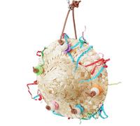 SUMMITDRAGON Bird Tearing Straw Hat Toy Bird Cage Chewing Toy Handwoven Hat Toy Bird Birdcage Hanging Toy Bird Supply