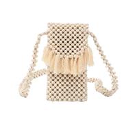 SUMMITDRAGON Bohomian Wood Bead Handbag For Ladies Elegant And Stylish Crossbody Bag Shoulder Purse For Travel And Beach Getaways Handmade Beaded Bag