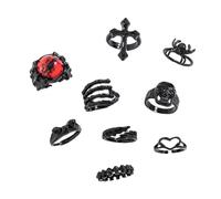 SUMMITDRAGON Dark Themed Alloy Skull Rings Set For Youthful Adults Seeking Individuality And Mystery In Their Jewelry Collection Alloy Skeleton Rings