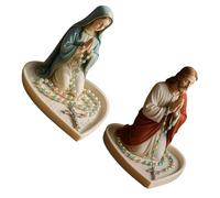SUMMITDRAGON Elegant Holy Mother Father Statue Rosary Holder Tray Resins Prayer Case For Catholic Home Altars And Spiritual Decors Decorative Rosary Stand Gift