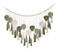 SUMMITDRAGON Elegant Leaf Pattern Wall Hanging Cotton Rope Tapestry Suitable For Various Home Styles Study Room Accent Decoration Natural Leaf Wall Hanging