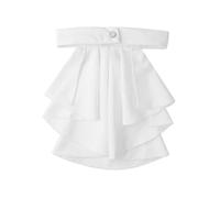 SUMMITDRAGON Elegant White Ruffle Jabot Necktie Victorian Medieval Vintage Detachable Faux Collar For Renaissances Costume Parties Detachable Renaissances Necktie