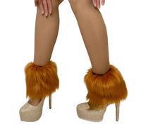 SUMMITDRAGON Faux Furs Leg Warmer Warm Soft Fuzzy Warmer Boot Cuffs Covers For Women Party Costumes Sleeves Covers Faux Furs Warmers For Womens Furry Fuzzy Winter Boot Cuffs Cover Womens Costume