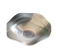SUMMITDRAGON Handcrafted Transparency Glass Dish Waved Shape Kitchen Decoration Serving Bowl Contemporary Appetizer Plate Easy Cleaning Glass Party Tray