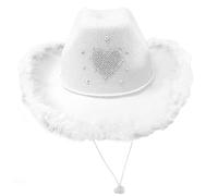 SUMMITDRAGON Heart Pattern Cowboy Hats For Disco Party Female Shimmering Cowboy Hats Western Party Hat Male Windproof Hat