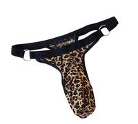 SUMMITDRAGON Men’s Exotic G-String Underwear With T-Back Animal Printed Bulge Pouches Thong Jockstrap Male Low Rise Lingerie Briefs Men's T-Back G-String Multicolor