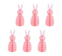 SUMMITDRAGON Multipurpose Sturdy Paper Easters Hanging Decorations Pack Of 6 Honeycombed Rabbits Centerpieces For Festival Celebration Easters Celebration Decoration
