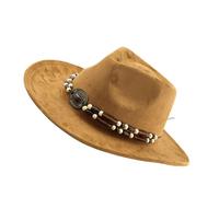 SUMMITDRAGON Popular Ethnic Hat For Masquerades Gentleman Jazzy Hat With Beaded Belt Adult Concert Popping Dancing Headwear Music Festival